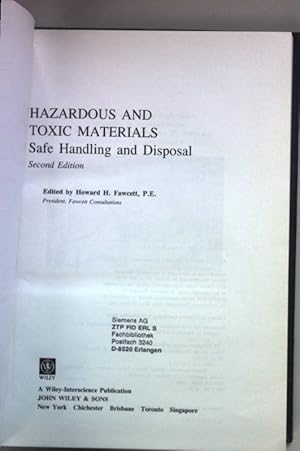 Seller image for Hazardous and Toxic Materials: Safe Handling and Disposal. for sale by books4less (Versandantiquariat Petra Gros GmbH & Co. KG)