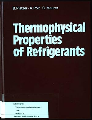 Seller image for Thermophysical properties of refrigerants. for sale by books4less (Versandantiquariat Petra Gros GmbH & Co. KG)