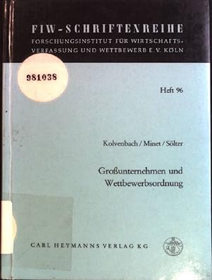 Seller image for Grossunternehmen und Wettbewerbsordnung. Schriftenreihe des Forschungsinstitutes fr Wirtschaftsverfassung und Wettbewerb e.V. Kln ; H. 96 for sale by books4less (Versandantiquariat Petra Gros GmbH & Co. KG)