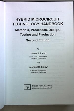 Imagen del vendedor de Hybrid Microcircuit Technology Handbook: Materials, Processes, Design, Testing and Production. a la venta por books4less (Versandantiquariat Petra Gros GmbH & Co. KG)