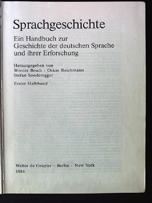 Image du vendeur pour Sprachgeschichte; Halbbd. 1 Handbcher zur Sprach- und Kommunikationswissenschaft, Band 2.1 mis en vente par books4less (Versandantiquariat Petra Gros GmbH & Co. KG)