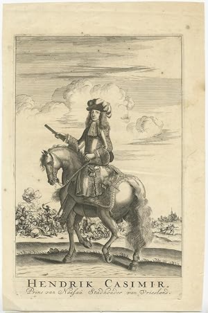 Antique Portrait of Hendrik Casimir by Aitzema (1669)