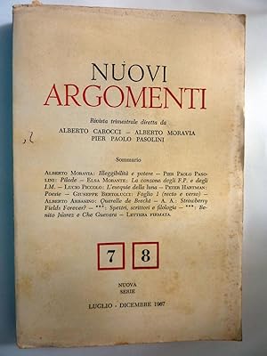 NUOVI ARGOMENTI Rivista trimestrale diretta da ALBERTO CAROCCI - ALBERTO MORAVIA - PIER PAOLO PAS...