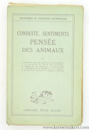 Bild des Verkufers fr Conduites, sentiments, pense des animaux. zum Verkauf von Emile Kerssemakers ILAB