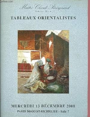 Bild des Verkufers fr CATALOGUE DE VENTES AUX ENCHERES - 13 DECEMBRE 2000 - DROUOT RICHELIEU - PARIS : tableaux XIXme - tableaux orientalistes zum Verkauf von Le-Livre