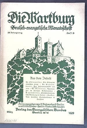 Imagen del vendedor de Das Restitutionsedikt von 1629; in: 28. Jg. Heft 3 die Wartburg - Deutsch-evangelische Monatsschrift. a la venta por books4less (Versandantiquariat Petra Gros GmbH & Co. KG)