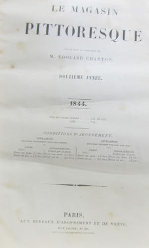 Image du vendeur pour Le magasin pittoresque - 1843 et 1844 (2 numros conscutifs anne complte par volume) mis en vente par crealivres