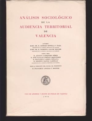 Seller image for ANALISIS SOCIOLOGICO DE LA AUDIENCIA TERRITORIAL DE VALENCIA for sale by LIBRERIA TORMOS