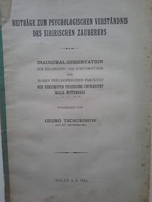 Beiträge zum psychologischen Verständnis des sibirischen Zauberers