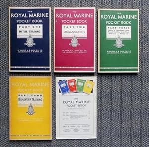 Seller image for THE ROYAL MARINE POCKET BOOK. PART I, II, III & IV. COMPLETE FOUR VOLUME SET WITH PROMOTIONAL FLYER. (PART ONE: INITIAL TRAINING / PART TWO: ORGANISATION / PART THREE: RUNNING A DETATCHMENT AFLOAT, ETC. / PART FOUR: SEAMANSHIP TRAINING.) for sale by Capricorn Books