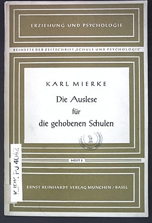 Seller image for Die Auslese fr die gehobenen Schulen; Erziehung und Psychologie, Heft 3; for sale by books4less (Versandantiquariat Petra Gros GmbH & Co. KG)