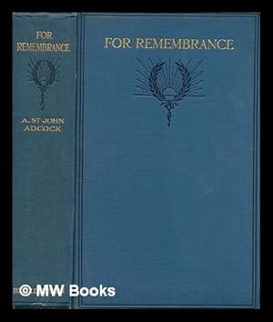 Imagen del vendedor de For remembrance : soldier poets who have fallen in the war a la venta por MW Books