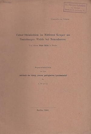 Seller image for Ueber Steinkohlen im Mittleren Keuper am Teutoburger Walde bei Neuenheerse. Separatabdruck aus dem Jahrbuch der Knigl. Preu. Geologischen Landesanstalt und Bergakademie fr 1900. for sale by Antiquariat Carl Wegner