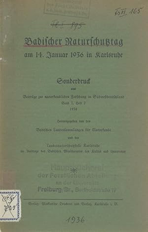 Badischer Naturschutztag am 14. Januar 1936 in Karlsruhe.