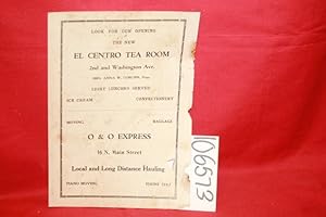 Seller image for Morris Diamond, W. H. MacKay, Tom Merendino, W. A. Vansant, El Sentro Tea Room & O & O Express Advertisements for sale by Princeton Antiques Bookshop