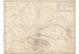 MANUSCRIPT MAP: Fort-Louis, France: Plan du Port Louis du Rhin (and verso: For Louis comme il es