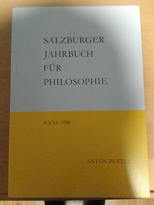 Seller image for Salzburger Jahrbuch fr Philosophie. XXXI / 1986. for sale by Antiquariat Thomas Nonnenmacher