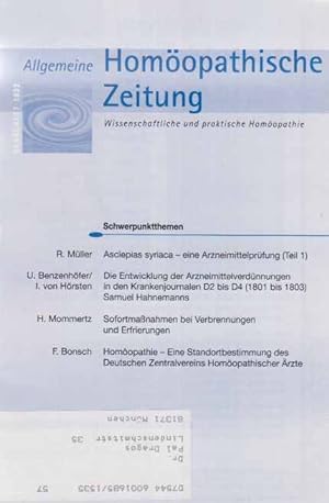 Seller image for Band 243. Nr. 5 / 98. AHZ. Allgemeine Homopathische Zeitung. for sale by Fundus-Online GbR Borkert Schwarz Zerfa