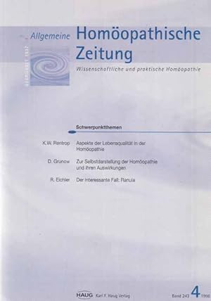 Seller image for Band 243. Nr. 4 / 1998. AHZ. Allgemeine Homopathische Zeitung. for sale by Fundus-Online GbR Borkert Schwarz Zerfa