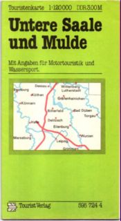 Touristenkarte 1:120:000 Untere Saale und Mulde. Mit Angaben für Motortouristik und Wassersport.