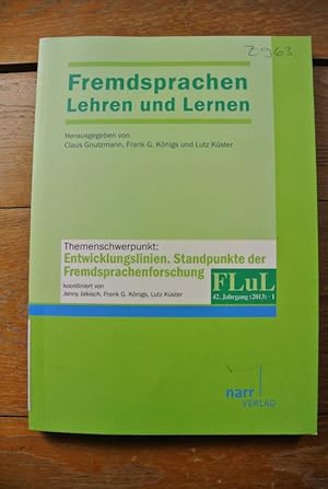 Imagen del vendedor de Fremdsprachen Lehren und Lernen (FLuL): Themenschwerpunkt: Entwicklungslinien. Standpunkte der Fremdsprachenforschung. Jg. 42/2013, Bd. 1. a la venta por Antiquariat Bookfarm