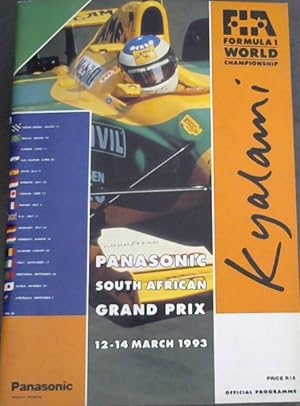 Immagine del venditore per FIA Formula 1 World Championship: Kyalami- Panasonic South African Grand Prix- 12-14 March 1993 venduto da Chapter 1