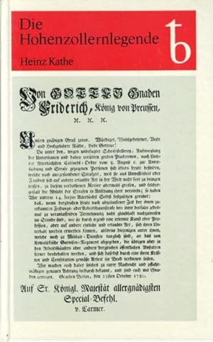 Bild des Verkufers fr Die Hohenzollernlegende. zum Verkauf von Antiquariat Liberarius - Frank Wechsler