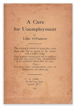 A Cure for Unemployment (Blue Moon Booklet No. 8)