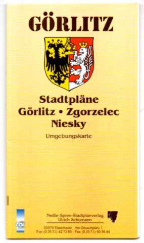 Görlitz. Stadtpläne Görlitz-Zgorzelec-Nieske. Umgebungskarte.