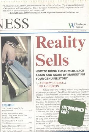 Image du vendeur pour Reality Sells: How to Bring Customers Back Again and Again by Marketing Your Genuine Story mis en vente par Bookmarc's