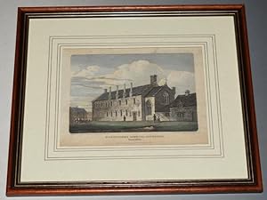 Original Hand Coloured Engraving of  St. Augustine s Hospital, Sherborne, Dorsetshire.  Engraved ...