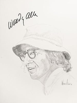 Woody Allen Signed Sketch.