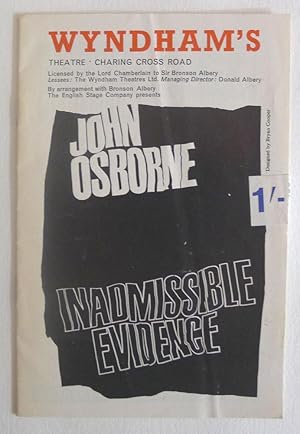 John Osborne. Inadmissable Evidence. Wyndham's Theatre (1965).