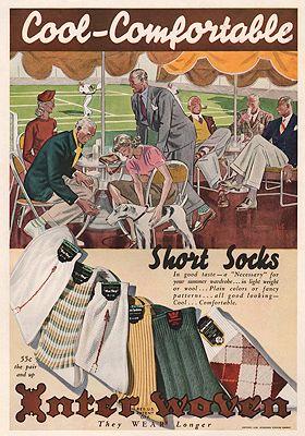 ORIG VINTAGE MAGAZINE AD/ 1938 INTERWOVEN SOCKS AD