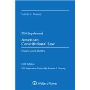 Imagen del vendedor de American Constitutional Law Powers and Liberties 2016 Case Supp a la venta por eCampus