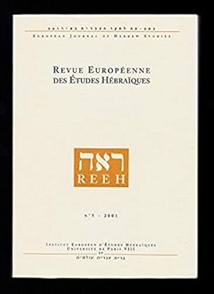 Revue Européenne des Études Hébraïques / European Journal of Hebrew Studies, No 5, 2001