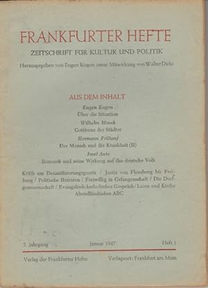 Frankfurter Hefte, 2. Jahrgang, Hefte 1-3 und Hefte 5-12. Zeitschrift für Kultur und Politik.