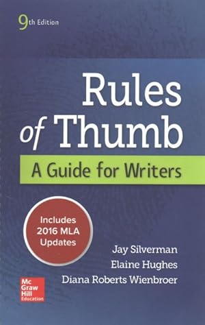 Imagen del vendedor de Rules of Thumb : A Guide for Writers, MLA 2016 Update a la venta por GreatBookPrices