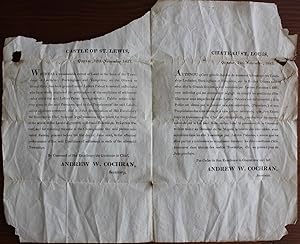 Printed 1823 Executive Council bilingual broadside escheated proclamation for 3 townships in Quebec