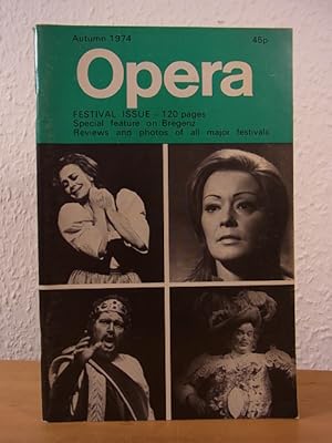 Imagen del vendedor de Opera Magazine. Issue Autumn 1974 a la venta por Antiquariat Weber