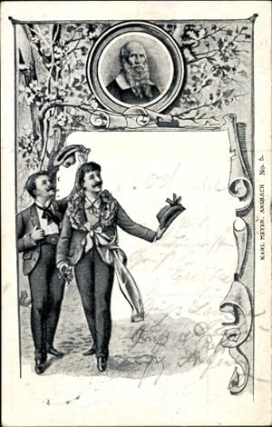 Künstler Ansichtskarte / Postkarte Turnvater Friedrich Ludwig Jahn, Turner mit Siegerkranz