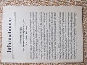 Informationen (1988/13, Nr. 254) Neue Regelungen über Reisen von Bürgern der DDR nach dem Ausland