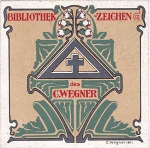 Bild des Verkufers fr (Bildhauer) Eigen-Exlibris. Farbige Lithographie von Carl Wegner, Magdeburg. zum Verkauf von Antiquariat Heinz Tessin