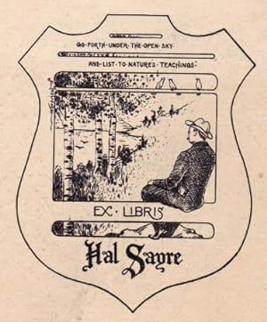 Exlibris für Hal Sagre. Klischéedruck von Carl Leota Woy, Denver (Colorado).