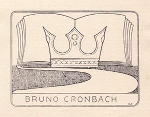 Bild des Verkufers fr Exlibris fr Werner Cronbach. Klischedruck, unten rechts mit Monogramm MF. zum Verkauf von Antiquariat Heinz Tessin