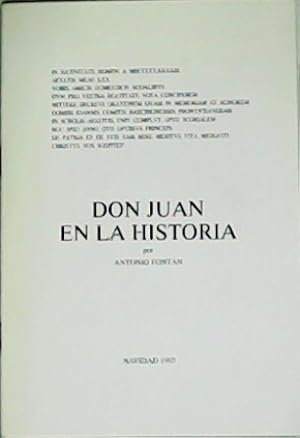 Imagen del vendedor de Don Juan en la historia. a la venta por Librera y Editorial Renacimiento, S.A.