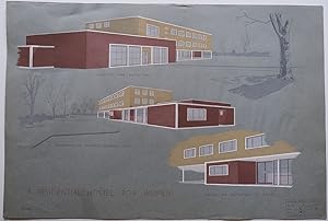 A COLLECTION OF FINE ARCHITECTURAL DRAWINGS AND WATERCOLOURS 1950'S.