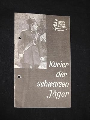 Seller image for Programmheft 12 Landesbhnen Sachsen/ Felsenbhne Rathen 1968/69. KURIER DER SCHWARZEN JGER (HUSARENSTREICHE) von Grohmann. Insz.: Christian Bleyhoeffer, Bhnenbild: Eberhard Shnel, Kostme: Christ/ Noeske/ Shnel, Musik: Helmut Heinze. Mit Wolfgang Gorks, Herbert Graedtke, Gnter Rsler, Leonore Holland, Brbel Lempert, Ursula Spieker, Monika Berndt for sale by Fast alles Theater! Antiquariat fr die darstellenden Knste