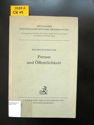 Seller image for Person und ffentlchkeit. Zum Spannungsverhltnis von Pressefreiheit und Persnlichkeitsschutz. for sale by Augusta-Antiquariat GbR