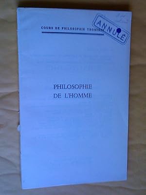 Seller image for Philosophie de l'homme, nouvelle dition revue et corrige for sale by Claudine Bouvier